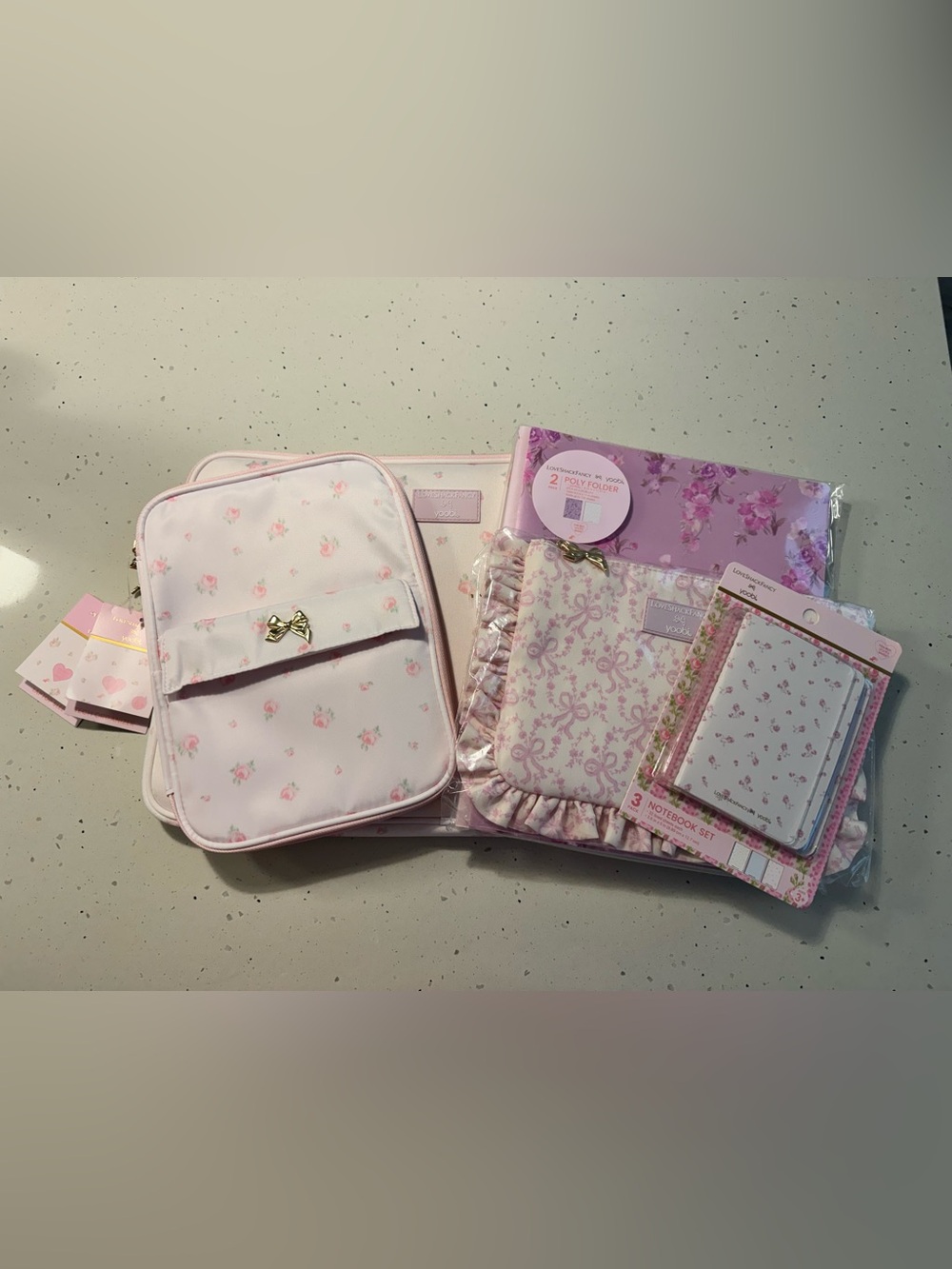 Loveshackfancy x yoobi bundle - laptop sleeve, tech organizer, folders, notebook